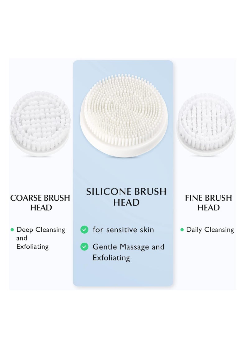 COSLUS - COSLUS Facial Cleansing Brush Silicone Face Scrubber: 3 in1 FBS-D Electric Exfoliating Massage Device Waterproof Deep Cleaning Exfoliation Rotating Spa Machine - Electronic Skin Care Wash Clean System - Image 1