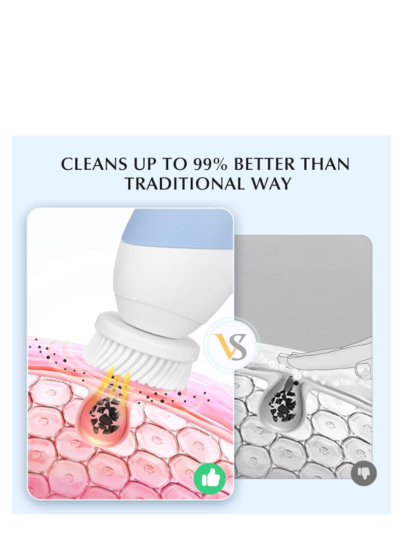 COSLUS - COSLUS Facial Cleansing Brush Silicone Face Scrubber: 3 in1 FBS-D Electric Exfoliating Massage Device Waterproof Deep Cleaning Exfoliation Rotating Spa Machine - Electronic Skin Care Wash Clean System - Image 1