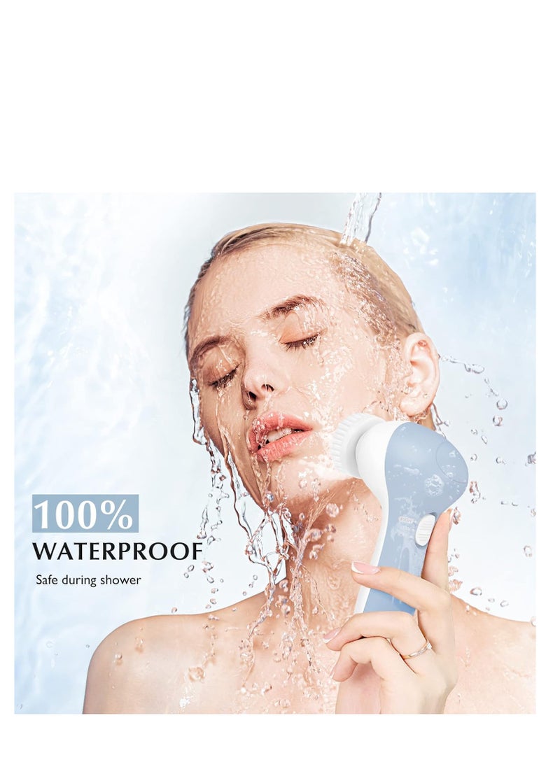 COSLUS - COSLUS Facial Cleansing Brush Silicone Face Scrubber: 3 in1 FBS-D Electric Exfoliating Massage Device Waterproof Deep Cleaning Exfoliation Rotating Spa Machine - Electronic Skin Care Wash Clean System - Image 1