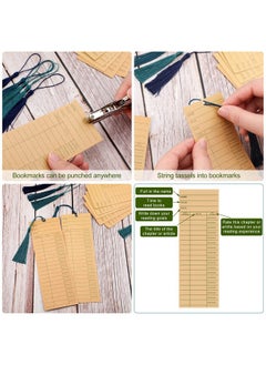 Glenmal 12 Set Reading List Bookmark Tracker With Tassel 12 Pcs 2.5 X 7.5 Inches Vintage Reading Log Book Tracker 12 Pcs Tassels Reading Bookmarks For Reading Lovers Kids Students Teachers Library Gifts  - Image 5
