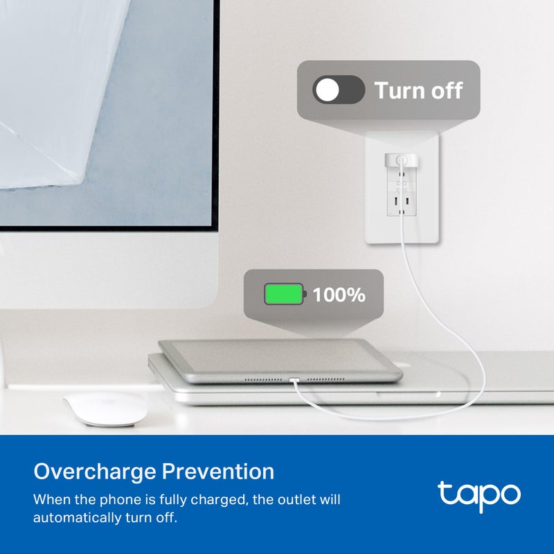 Tapo Smart Plug, Wi-Fi in-Wall Outlet, Matter Compatible, Energy Monitoring, 15A/1800W Max, Works with Alexa, Apple Home, Google Home, SmartThings, Voice/Remote Control, ETL Certified - Tapo P210M - Image 5