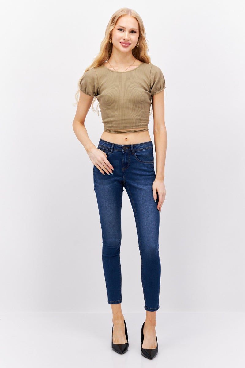 NOISY MAY Women Slim Fit Washed Stretchable Slim Leg Jeans, Med Blue - Image 4