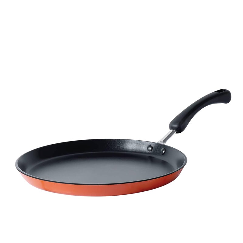 Meyer Non Stick Aluminium Flat Dosa Tawa | Roti Tawa Nonstick | Non Stick Dosa Pan | Roti Tawa Induction Base | Dosa Tawa Big Size | Chapati Tawa | Non Stick Cookware, 28cm, Orange - Image 1