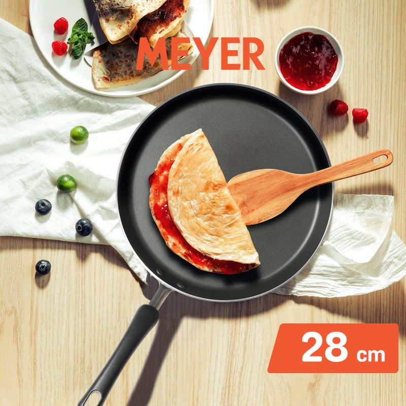 Meyer Non Stick Aluminium Flat Dosa Tawa | Roti Tawa Nonstick | Non Stick Dosa Pan | Roti Tawa Induction Base | Dosa Tawa Big Size | Chapati Tawa | Non Stick Cookware, 28cm, Orange - Image 2