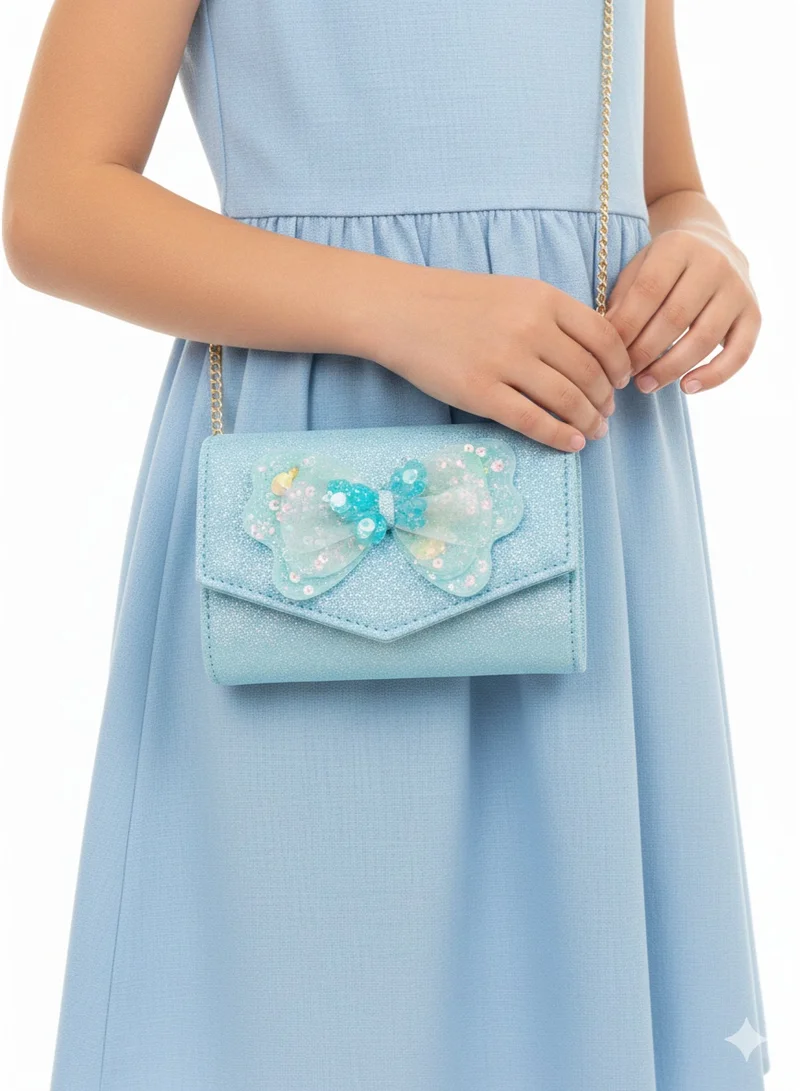 بيداني Azure Shimmer Butterfly Flap Wallet