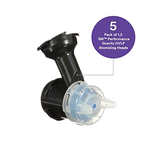 3M Performance Gravity HVLP Atomizing Head Refill Kit, 26712, Size 1.2, Blue, for use with Performance Spray Gun and PPS 2.0 Paint Cups, 5 Pack - Image 2