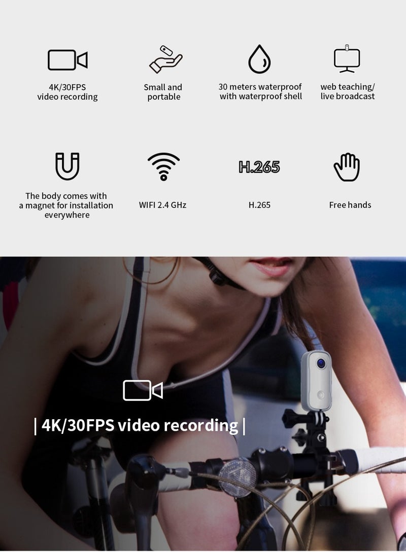 أس جي كام كاميرا الحركة SJCAM C100 4K / 30FPS - مقاومة للماء 30 ميجا ، واي فاي ، 12 ميجابكسل ، تسجيل 2.5 ساعة مثالي ل TikTok ومدونات الفيديو والرياضة - Image 2