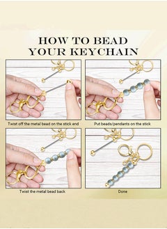 Generic Beadable Keychain Bars, 6-Piece Bead Keychain Bar Beadable Keychain Blanks for DIY Craft Jewelry Making Gift Gold  - Image 2
