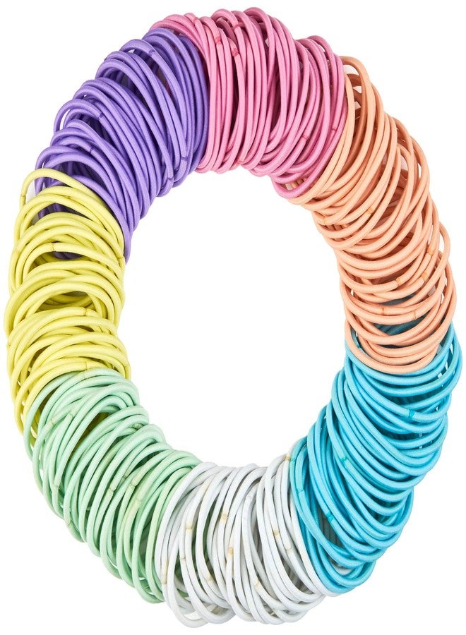 Expressions 216-Piece Hair Ties, 4mm Pastel Colors Value Pack, Durable Ponytail Holders For Thick Hair, Curly Hair and All Hair Types - Image 1