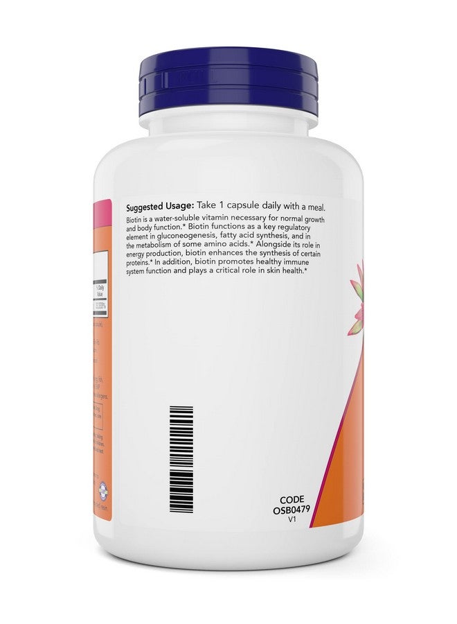 now Foods Biotin 10 Mg (10000 Mcg) Extra Strength 200 Veg Caps (Pack Of 2) Supplement - Image 4