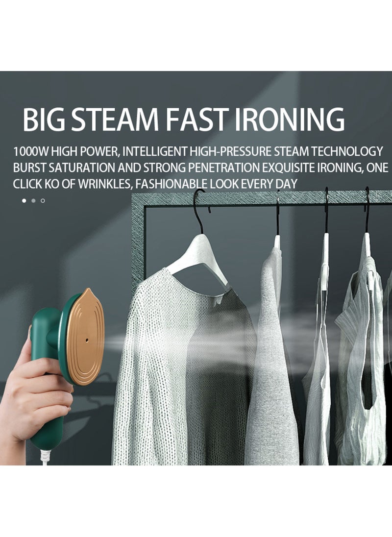 Rock Pow - Mini Steam Iron 1000 W Foldable Portable Travel Iron Porcelain gold Non-Stick Soleplate 15 Seconds Quick Heating Small Iron Steam for Home and Travel - Image 1