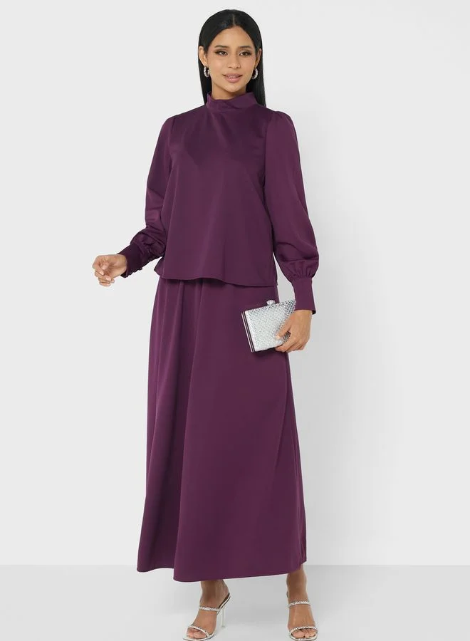 Refka by modanisa High Neck Top And Skirt Set