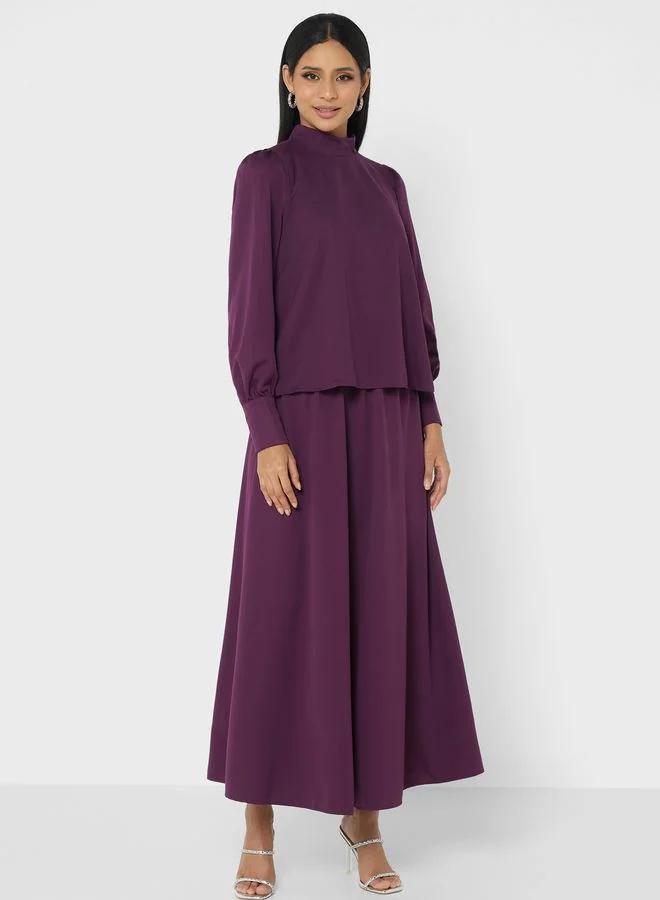 Refka by modanisa High Neck Top And Skirt Set