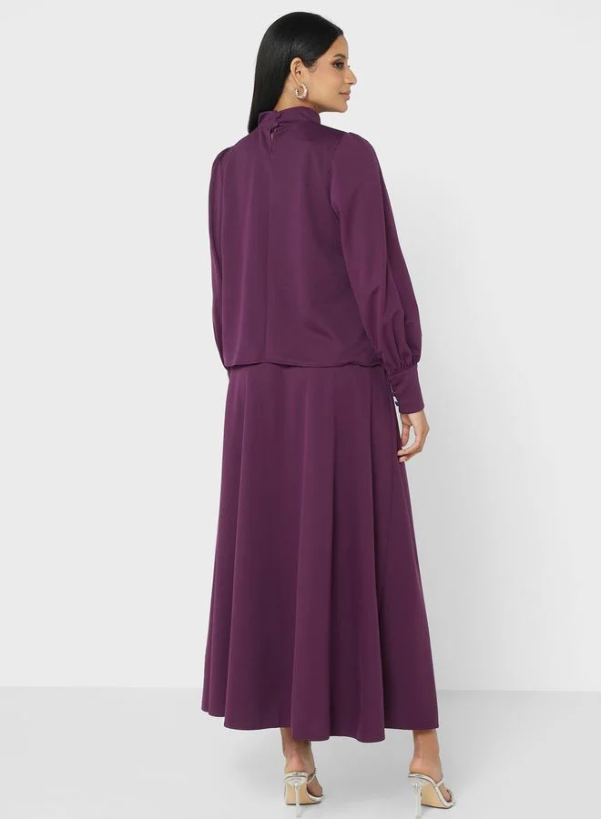 Refka by modanisa High Neck Top And Skirt Set