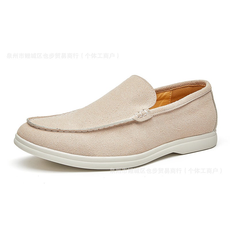 Large Size Lightweight Slip-On Loafers British Style Simple Formal Casual Shoes Suede Leather Beanie Shoes Men'S Shoes - Image 1