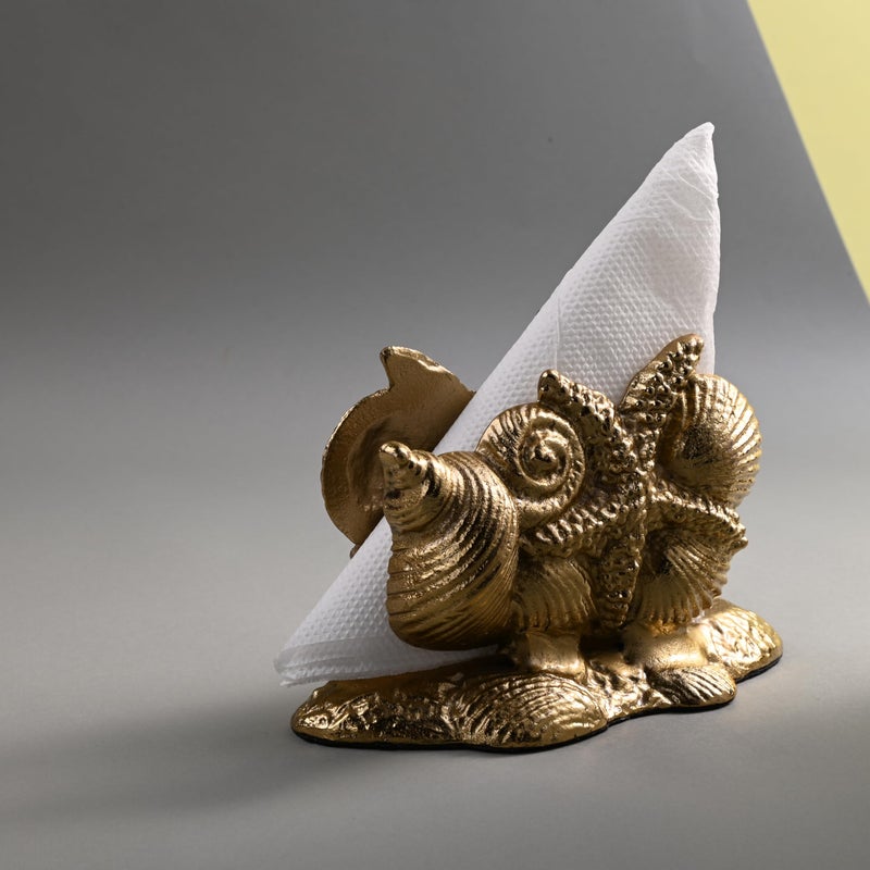 Gibox Snail Shaped Tissue Paper Holder Stand, 7 cm Tall Decorative Made of Alluminium Metal Gold Plated Tabletop Centerpice Home, Bathroom & Kitchen Decor - Image 1