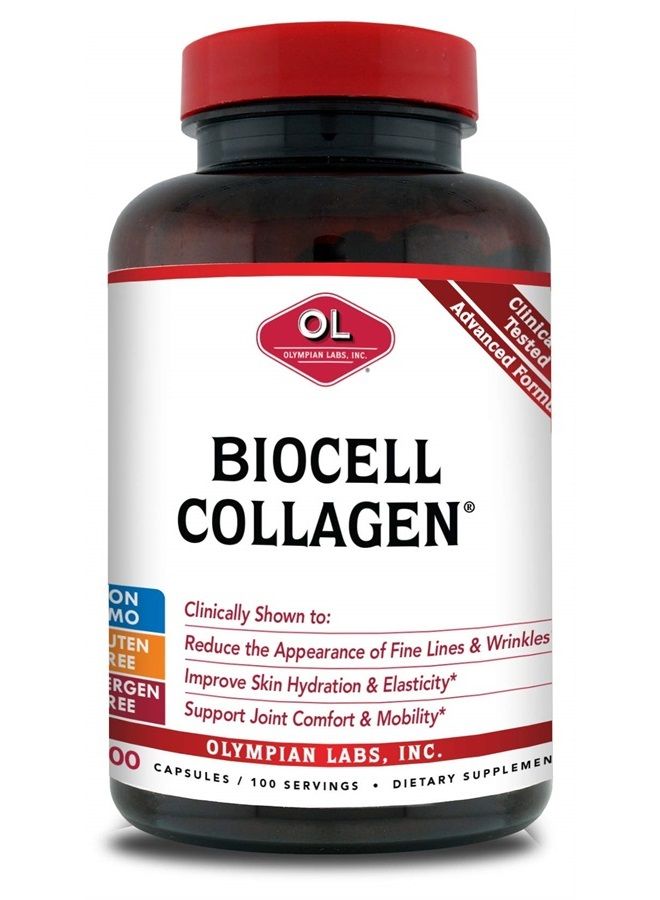 Olympian Labs Biocell Collagen II 1500mg Supplement Capsules Non-GMO, Gluten-Free, Allergan-Free - Supports Skin & Joint Health and Cartilage Producing Cells - Bulk 300 Capsules (100 Day Supply) - Image 1