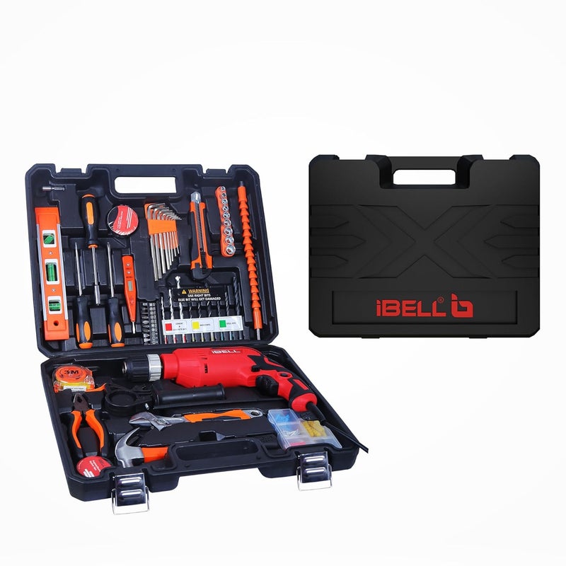 IBELL Professional Tool Kit with Impact Drill TD13100 650W Copper Armature Chuck 13mm Keyless Auto 105 Home Essential ToolsAccessories - Image 5