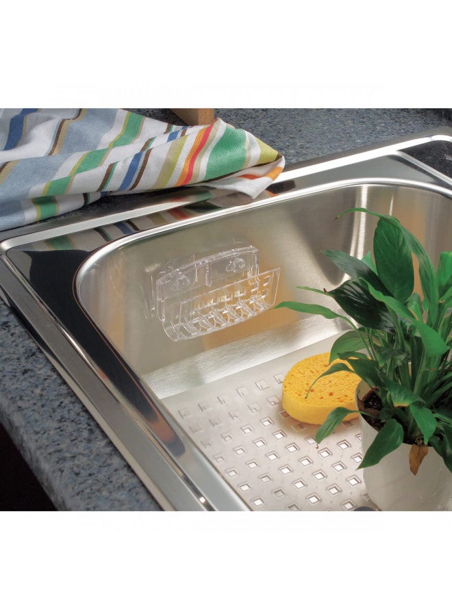 IDesign حامل شفط حوض المطبخ iDesign Sinkworks للإسفنجات، والفُرَش، والصابون - شفاف كبير - Image 3