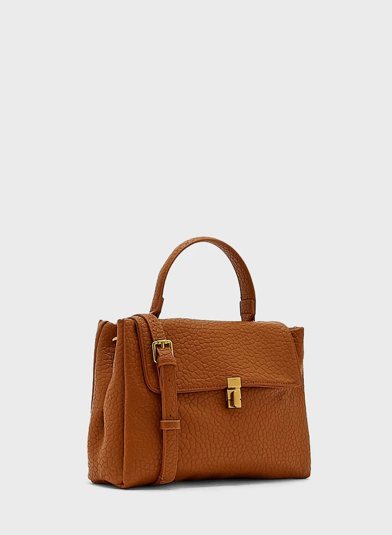 ELLA Croc Effect Satchel Bag