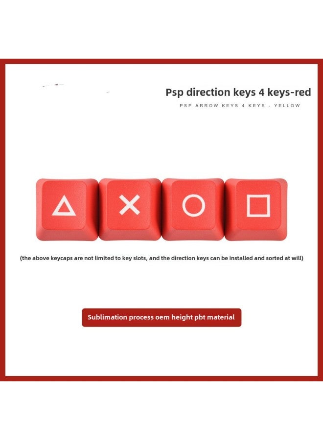 [Sublimation 4 Keys] PSP/purple Potato Direction Key Sublimation Black/red Key Cap-Color:Black