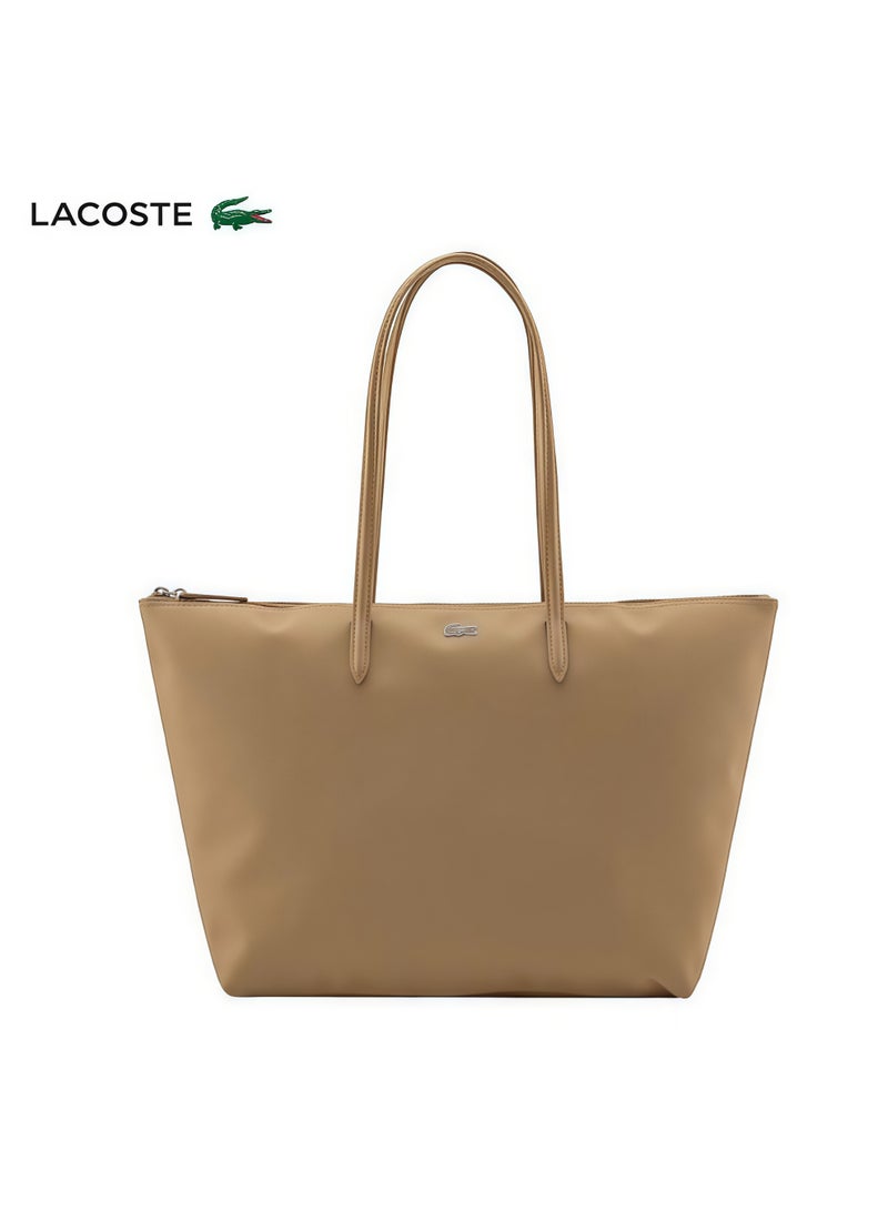 لاكوست مفهوم لاكوست للمرأة L12.12 الأزياء متعددة الاستخدامات سعة كبيرة الحجم سحابة اليد حقيبة الكتف حقيبة حقيبة كبيرة كبيرة كاكي 35 سم * 30 سم * 14 سم - Image 1