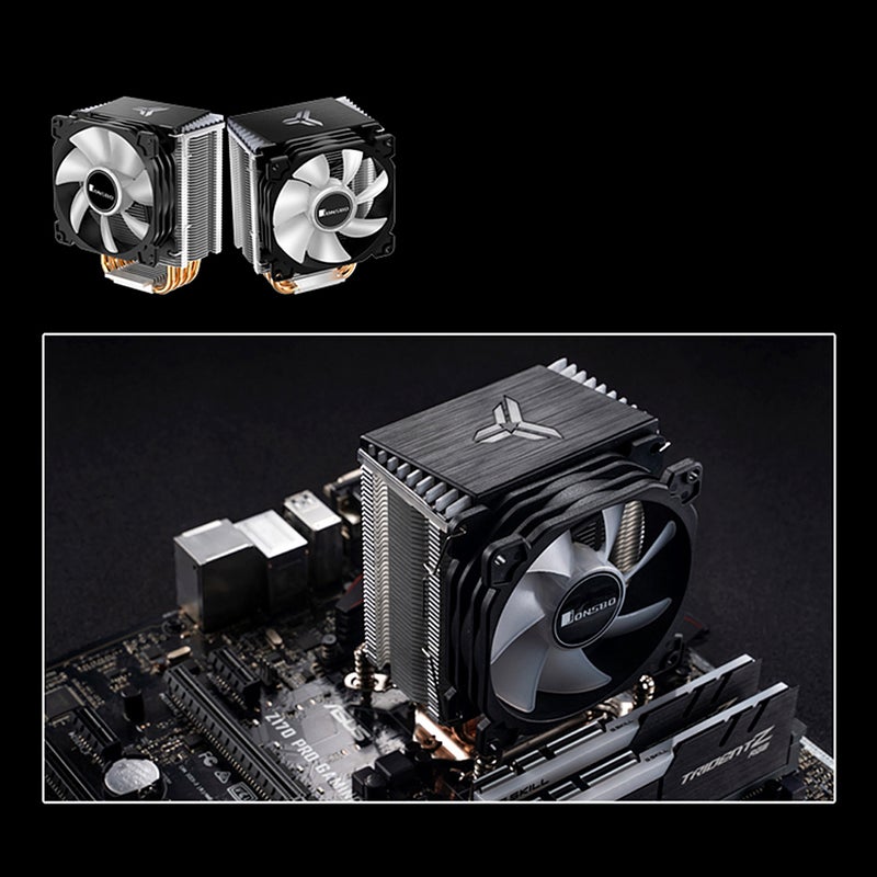 إسكدنيا مروحة تبريد وحدة المعالجة المركزية لأجهزة الكمبيوتر مزودة بإضاءة متعددة الألوان ARGB و4 أنابيب حرارة بجهد 5 فولت أسود - Image 5