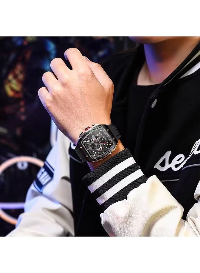 CURREN Top Brand Men's Watches Luxury Square Quartz Wristwatch Waterproof Luminous Chronograph Watch for Men Date Clock - Image 3