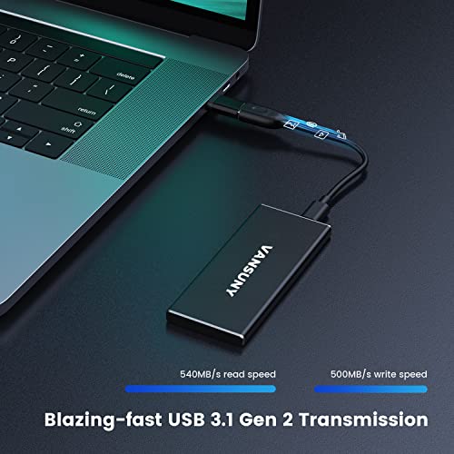 Vansuny 1TB Portable External SSD, USB 3.1 Gen2 540MB/s High-Speed Data ssd External Hard Drive USB C, Metal Mini Portable External Solid State Drive - Image 2