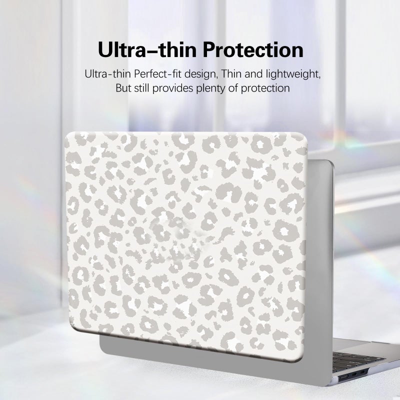 Funut for MacBook Air 13.6 Inch Case 2025 2024 2023 2022 Release M2 M3 M4 A3240 A3113 A2681, Laptop Plastic Hard Shell Case & Keyboard Cover for M2 M3 M4 MacBook Air 13 Inch, Leopard Print - Image 4