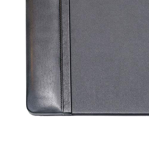 Dacasso Black Leather 22" x 14" Side Rails Desk Pad - Image 3