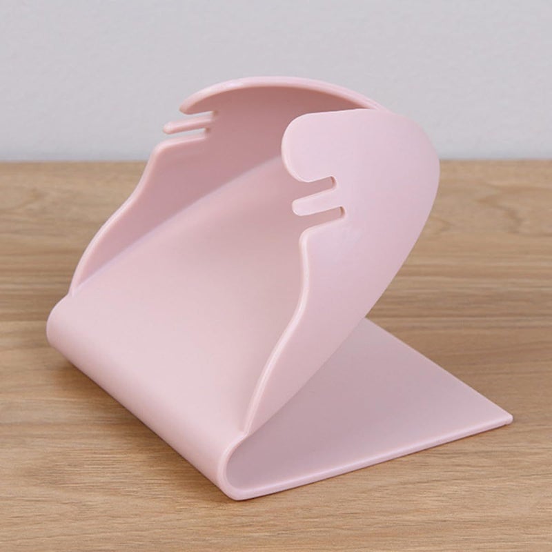 2Pcs Pink and White Plastic Wall Mounted Soap Holder Set No Drill Adhesive Organizer - Image 5