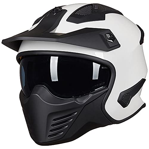 ILM Open Face Motorcycle 3/4 Half Helmet for Dirt Bike Moped ATV UTV Motocross Cruiser Scooter DOT Model 726X (White,S) - Image 1