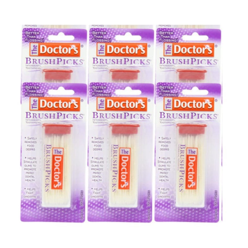 The Doctors BrushPicks Interdental Toothpicks 120Picks per pack 6Pack