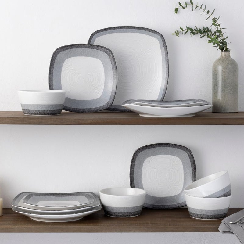 Noritake Colorscapes Layers Charcoal 12Piece Square Dinnerware Set Service for 4 - Image 5