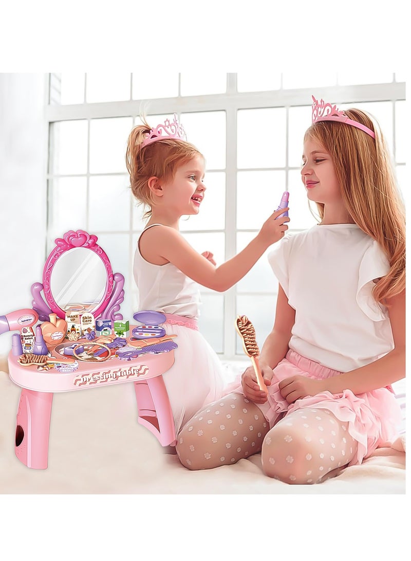 Momore 30 Pcs Makeup Kit for Girls, Dressing Table, Beauty Makeup Set for Kid - Image 2