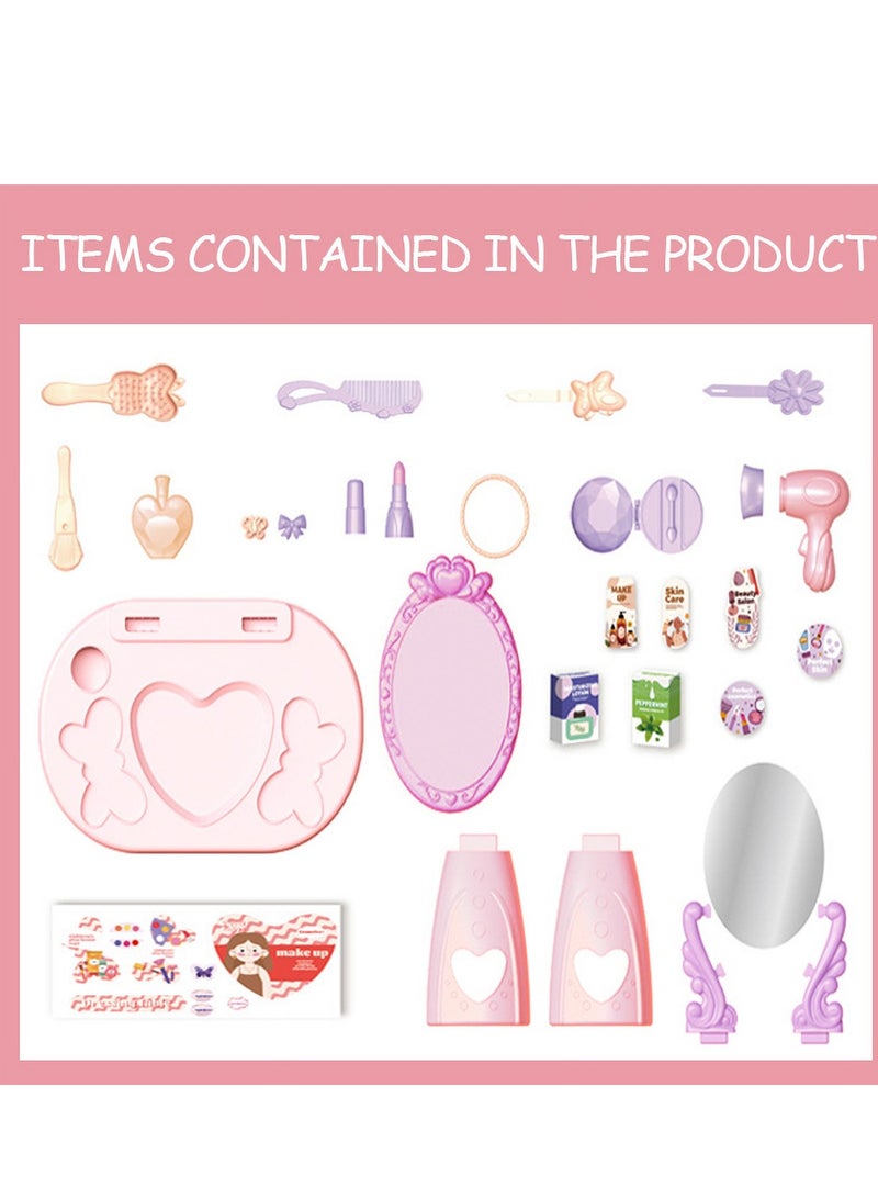 Momore 30 Pcs Makeup Kit for Girls, Dressing Table, Beauty Makeup Set for Kid - Image 4