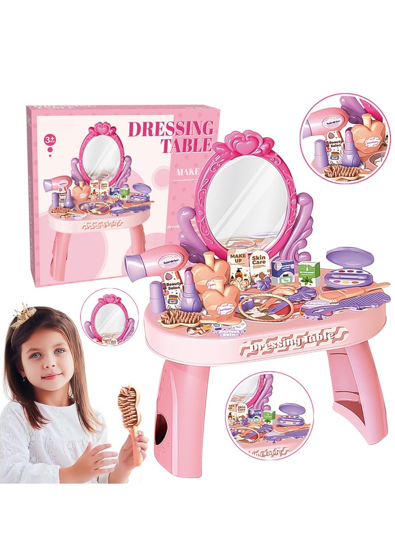 Momore 30 Pcs Makeup Kit for Girls, Dressing Table, Beauty Makeup Set for Kid - Image 1