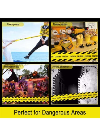 Warning Tape Self-Adhesive - Caution, Packaging Tape, Yellow and Black Anti Slip Sticker Self Adhesive Masking Tape Safety Strip for Marking Floors Walls Step Floor Tape Black Duct Tape 4.8CM*25M - view 2