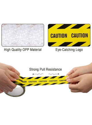 Warning Tape Self-Adhesive - Caution, Packaging Tape, Yellow and Black Anti Slip Sticker Self Adhesive Masking Tape Safety Strip for Marking Floors Walls Step Floor Tape Black Duct Tape 4.8CM*25M - view 4