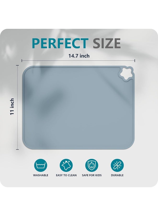 Cutebe Silicone Placemat for Toddles Kids Non-Slip Reusable Portable Kids Placemats for Dinning Table Heat Resistant Placemats, Baby Placemat Stain Resistant Silicone Mat for Dining Table 3 Pack - Image 2