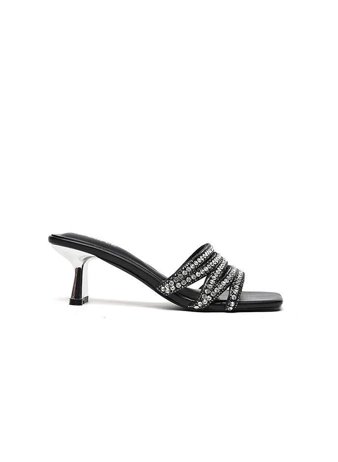Cuple embellished heeled slide sandal