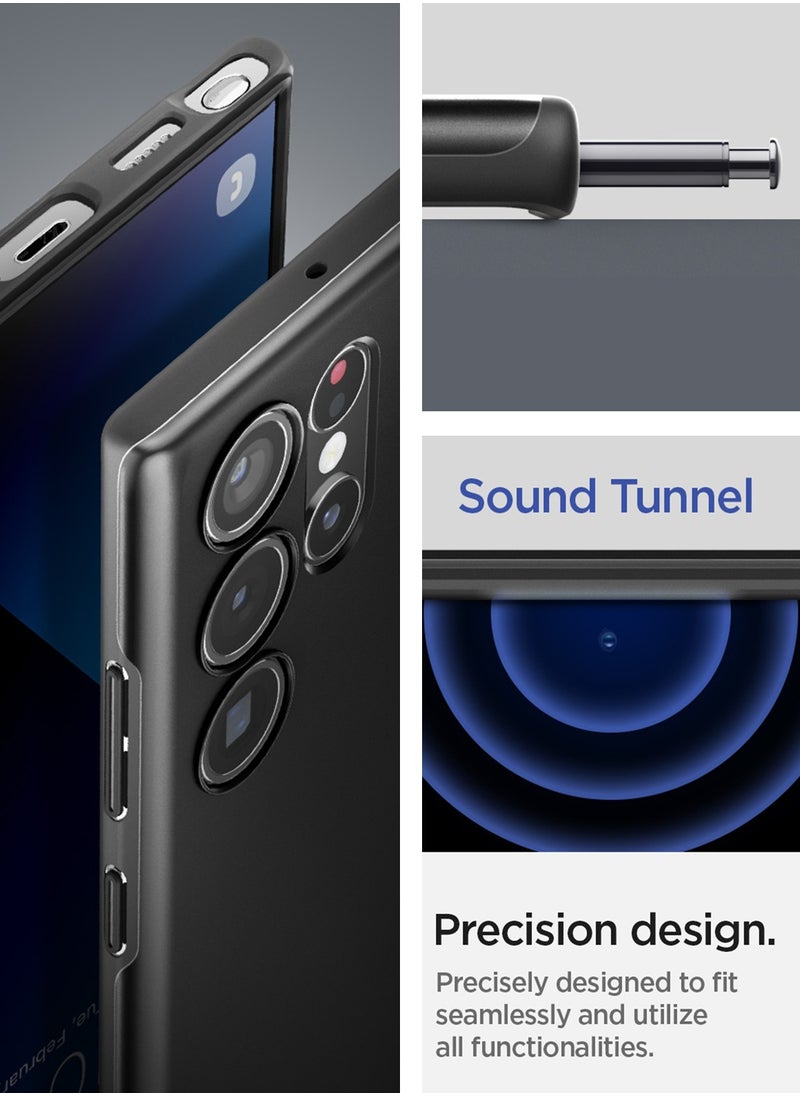 Spigen - Thin Fit Case Cover for Samsung Galaxy S22 ULTRA - Black - Image 1