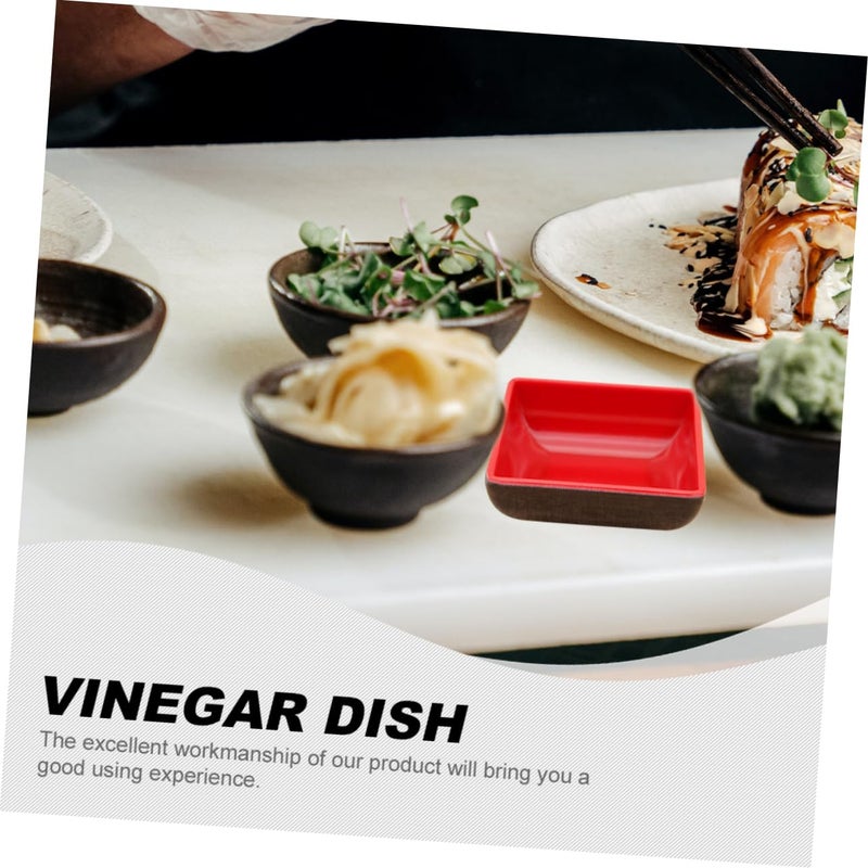 6 Pcs Square Sauce Dishes Non Breakable Condiment Plates Set Dinnerware - Image 4