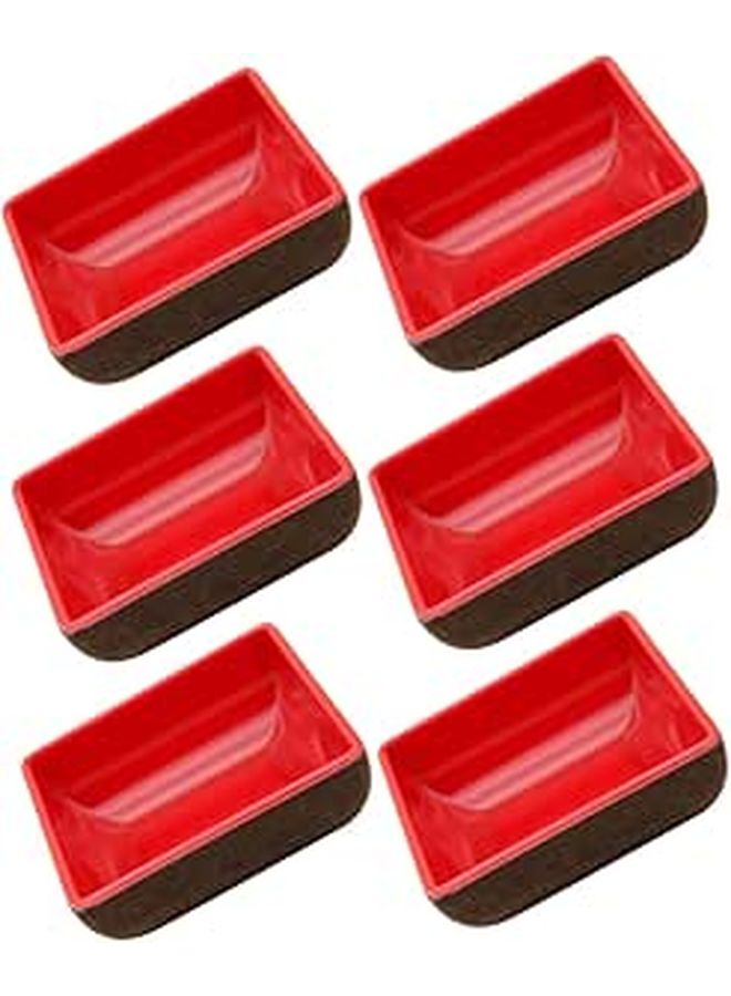 6 Pcs Square Sauce Dishes Non Breakable Condiment Plates Set Dinnerware - Image 1