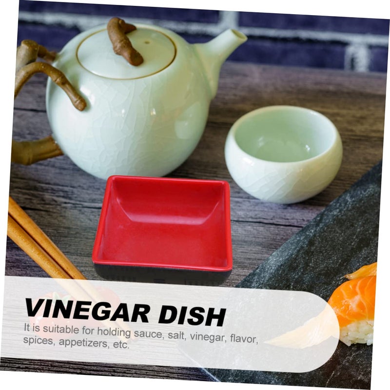 6 Pcs Square Sauce Dishes Non Breakable Condiment Plates Set Dinnerware - Image 3