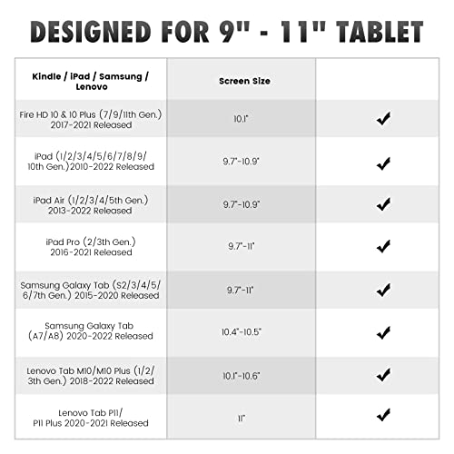 MoKo Security Hand-Strap for 9-11 Inch Tablet, iPad Pro/Air/Kindle Fire HD/Samsung, High-Elasticity Versatile Hand Strap Lightweight Finger Grip Holder, Black - Image 2