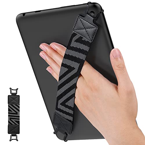 MoKo Security Hand-Strap for 9-11 Inch Tablet, iPad Pro/Air/Kindle Fire HD/Samsung, High-Elasticity Versatile Hand Strap Lightweight Finger Grip Holder, Black - Image 1