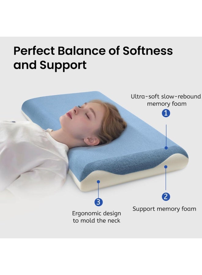 Memory Foam Pillow 10cm height Dual-Sided Core Pillow Cooling & Cozy Washable Cover for All Seasons Breathable Sleeping (gold) - Image 3