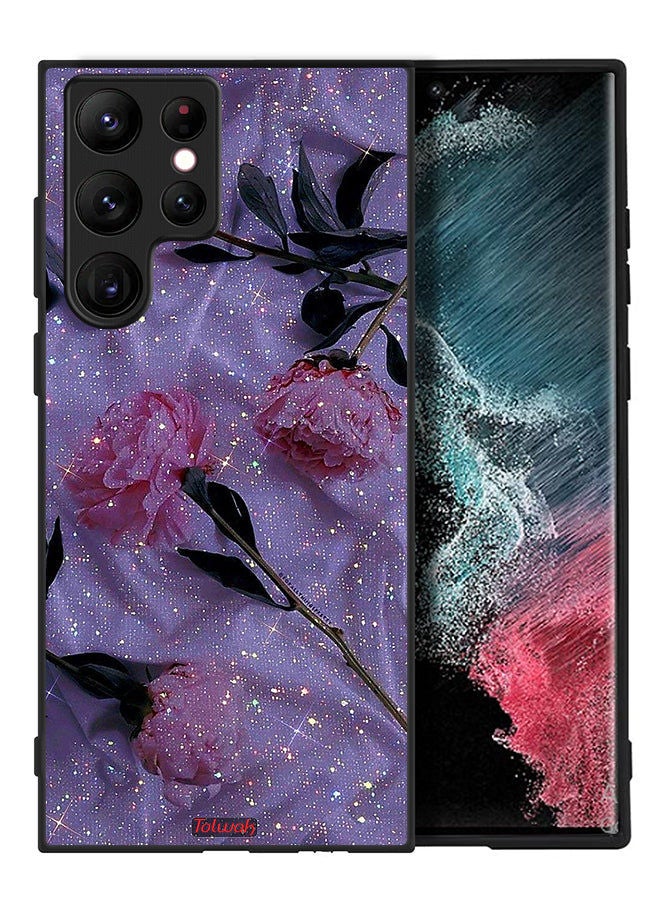 Tolwak غطاء حماية لسامسونج جالاكسي S22 ألترا 5G مزين بالورود اللامعة - Image 2